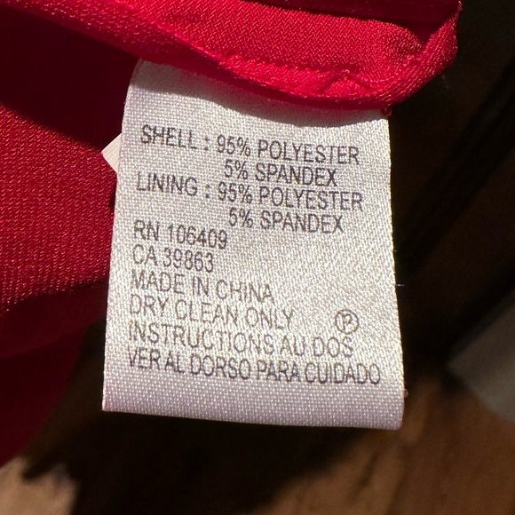 Red TAHARI Faux Wrap Dress Perfect for your Holiday Parties - Picture 5 of 5